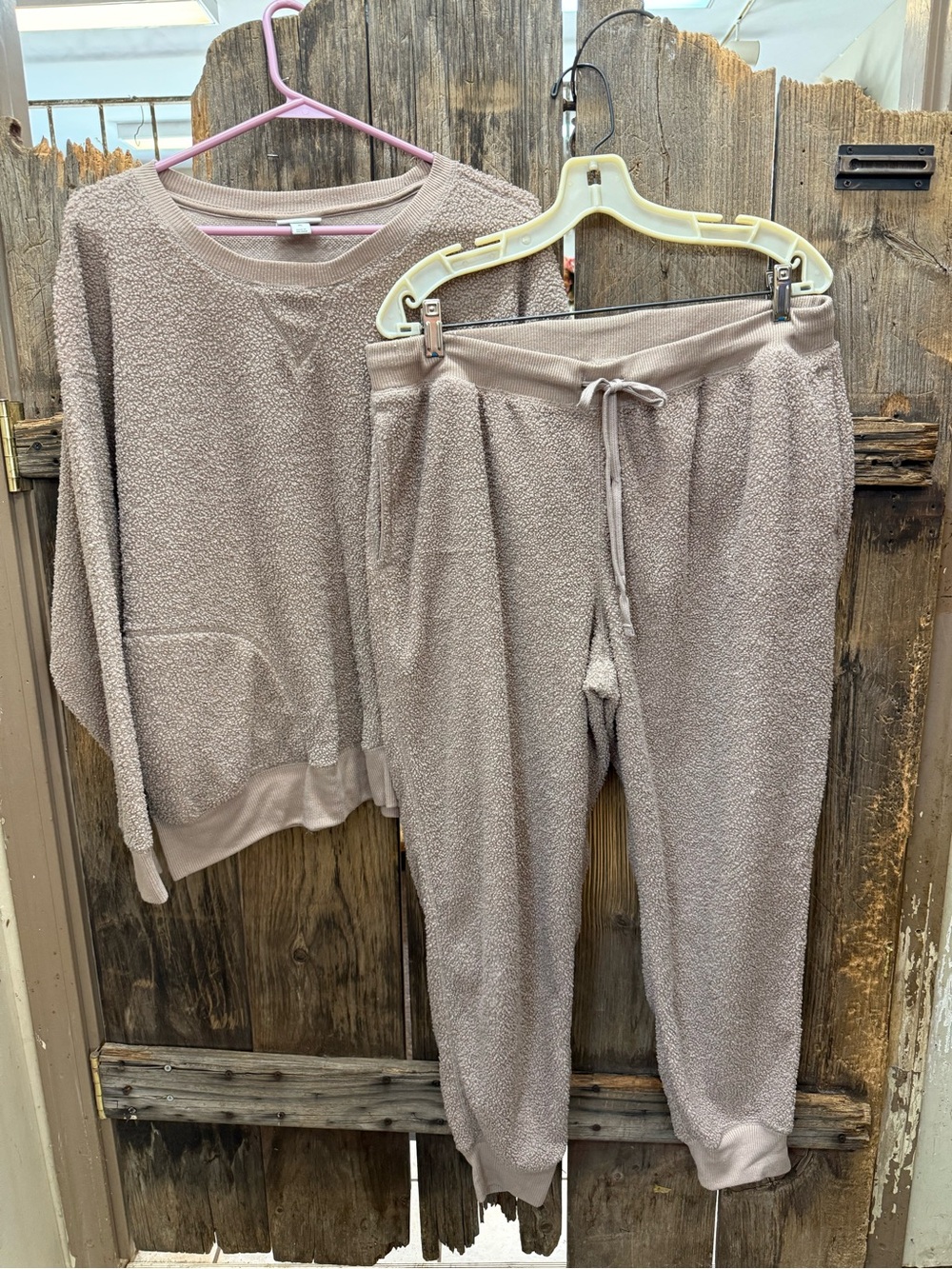Jenni Mauve-Taupe Plush Women's Pajama Set